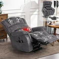 thumbnail image 1 of Large Tall Man Power Lift Recliner Chair with Massage & Heat, Dual Motor Lay Flat Electric Lift Sleeper Recliner w/Extended Footrest, Lumbar Pillow, USB & Type-C Ports, Pockets, Grey, 1 of 7
