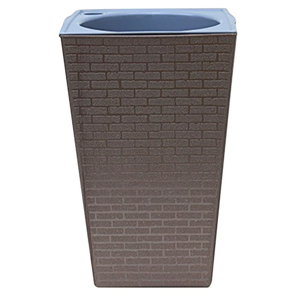 Large Tall Modern Planter with Drainage Holes | Self-Watering Lightweight Plastic Plant Pot for Indoor Outdoor Use | Brick-Textured Square Design | Durable Weatherproof | Home Office Patio Deck