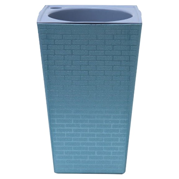 Large Tall Planter, Modern Square Indoor Outdoor Flower Pot, Self-Watering Botanical Container with Drainage, Front Porch Deck Decor
