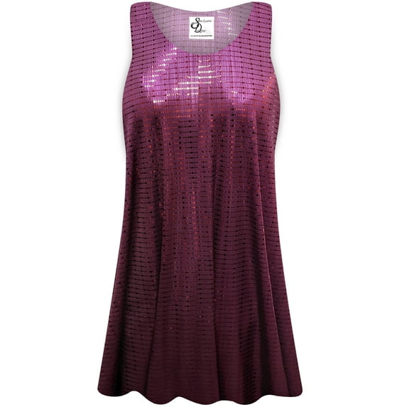 Large Tall Womens Sleeveless Burgundy Mirror Reflection Designer Print Tunic Tops Casual Loose Fitting Flowy Shirts Blouses