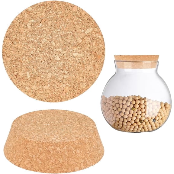 Large Tapered Cork Plugs 2 pcs Natural Soft Wood Cork for Mason Jars Glass Bottles and Pottery 4.3x1.1inch bottom diameter 3.54inch