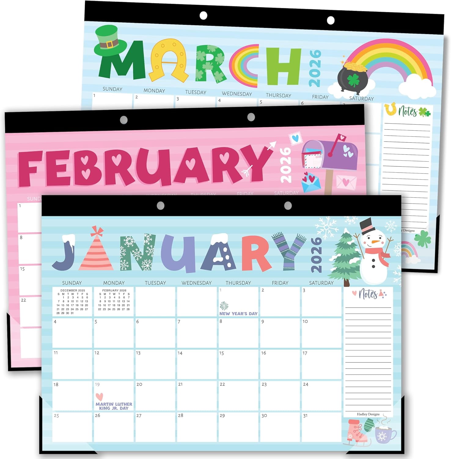 Large Teacher Desk Calendar 2026-2027 - Desktop 2026, 18-Month Calendars for Home, Office & Classroom, Cute Classroom Must Haves, Appreciation Gifts