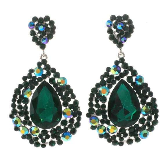 Large Tear Drop Crystal Earrings