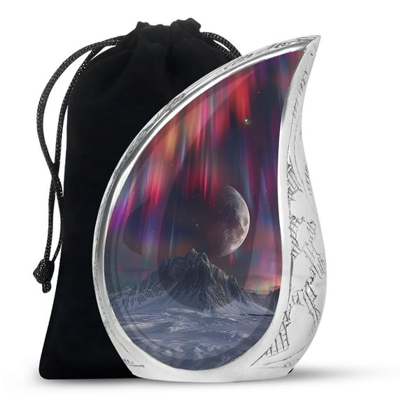 Large Teardrop Urn, Cosmic Moon Decorative Urn, Urns for Human Ashes Adult Male and Female, Funeral Urn Ashes, Ash Holders for Human Ashes 10 Inch, Cremation Urns, Burial Urns for Adult Human Ashes