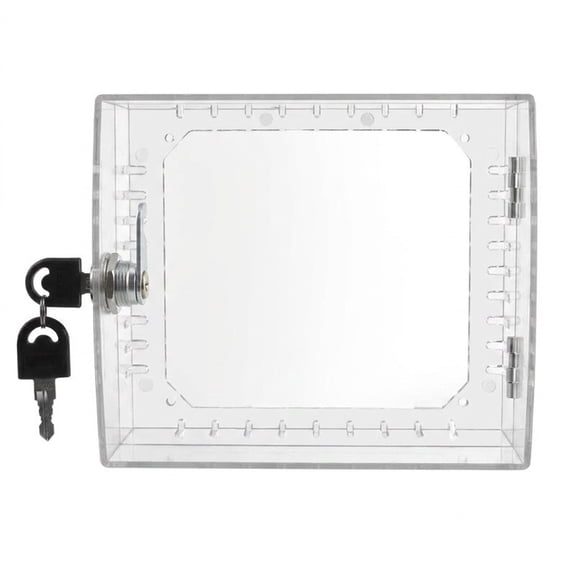 Large Thermostat Lock Box with Key, Clear Thermostat Cover with Lock, Protective Guard for Home & Office, Fits Most Standard Units (8.27" x 5.67" x 2.36")