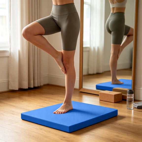 Large Thick Non-Slip Balance Pad, Stability Trainer Support Cushion for Yoga Pilates Planks Kneeling Core Exercise Home Fitness Workouts