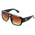 thumbnail image 1 of Large Thick Oversized Lion Head Flat Top Hip Hop Rapper Retro Aviator Sunglasses, 1 of 3