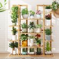 thumbnail image 1 of Large Thicker Bamboo Plant Stand Vertical Living Wall Flower Dispaly Rack Shelf, 1 of 8