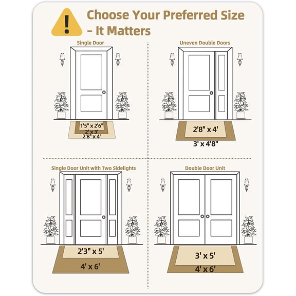 Large Thin Front Door Mat Indoor Entrance Non Slip Rubber Backed, 32"x48" Indoor Door Mats for Entryway, Dirt Trapper Double Doormat, Washable Front Door Rugs, Ebony Black