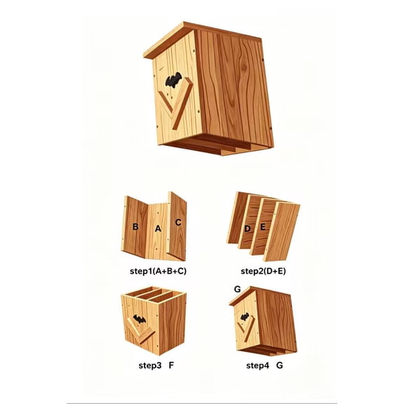 Large Three-Chamber Bat House Handcrafted Solid Wood Roosting Box with Pre-Drilled Holes Mountable on Tree, Wall, or Post Outdoor Bat Shelter for Backyard