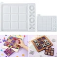 thumbnail image 1 of Large Tic Tac Toe Resin Mold 2Pcs, Tic Tac Toe Molds for Resin Casting, Large Epoxy Resin Silicone Molds for DIY Tabletop Board Game,Travel Game, 1 of 4
