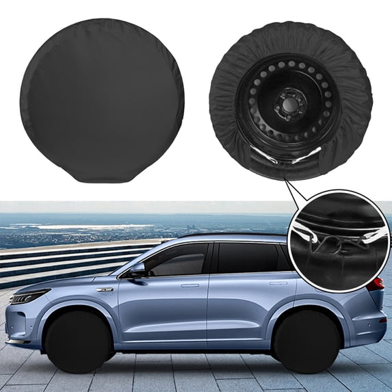 Large Tire Cover for Cars, RVs & Trailers | Spare Wheel Cover | Waterproof & Sun Protection Tyre Cover for Outdoor Storage | Fits Tires Up to 78cm/30.7in | Heavy-Duty Polyester Fabric