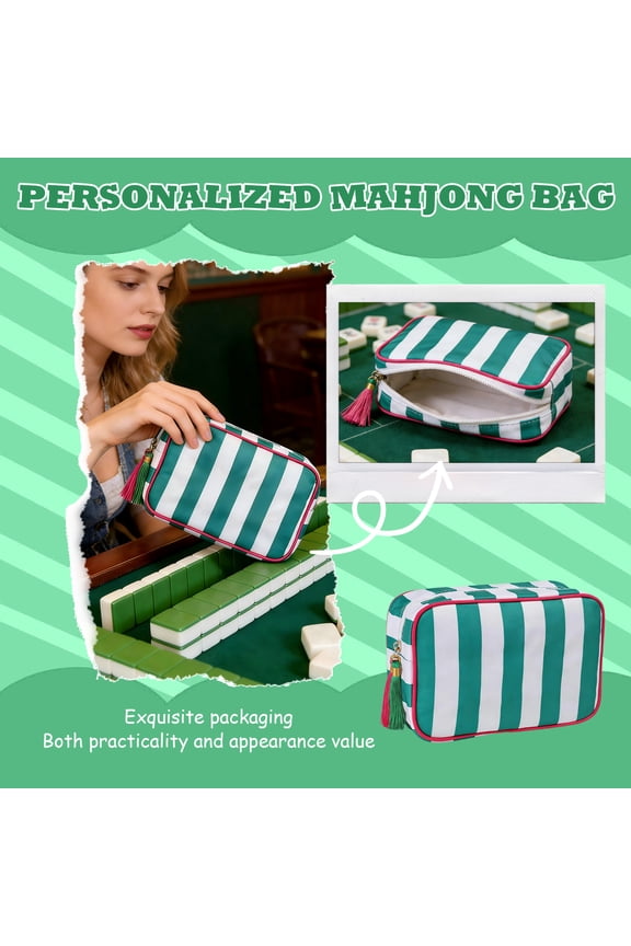 Large Toiletry Bag, Striped Cosmetic Organizer with Zipper and Tassel, Water-Resistant Makeup Pouch for Travel, Perfect Size for Backpack (2Pcs)