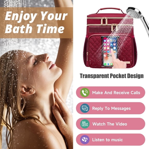 Large Toiletry Bag for Women Men,Bathroom Bag,Water Resistant Portable Shower Caddy for College Dorm,Hanging Toiletry Bags for Traveling,Gym Camping Cruise Ship Travel Essentials Shower Bag