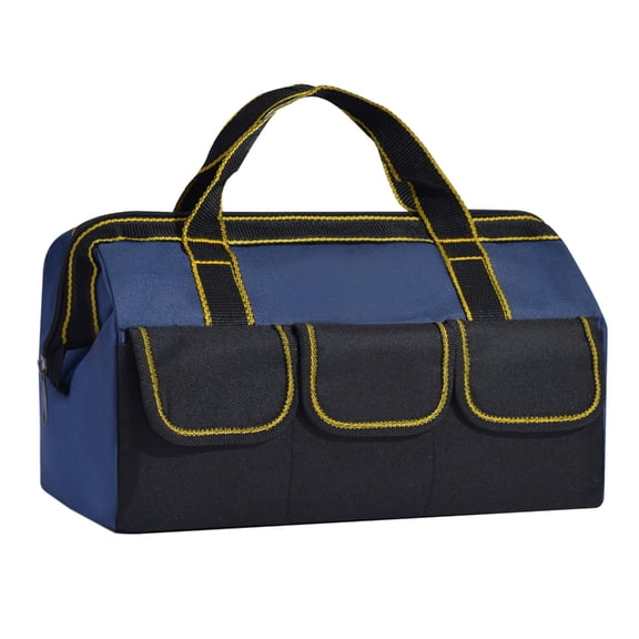 Large Tool Bag with 14 MultiSize Pockets for Efficient Storage Hand /Power Tool Pouch Durability 600D Fabric Construction