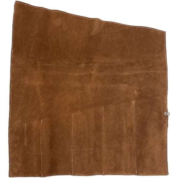 , Large Tool Roll Up Bag (6 Slots), Portable Carry-On Pouch, Workshop Storage, Woodworking Tools Organizer, Full Grain Leather, Handmade, Swayze Suede
