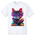thumbnail image 1 of Large Tops For Men GraphicCat Printed Tees Summer Everyday Short-Sleeved T Shirts Black or White XS-5XL, 1 of 5