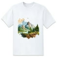 thumbnail image 1 of Large Tops For Men GraphicNature (4) Printed Tees Summer Everyday Short-Sleeved T Shirts Black or White XS-5XL, 1 of 1