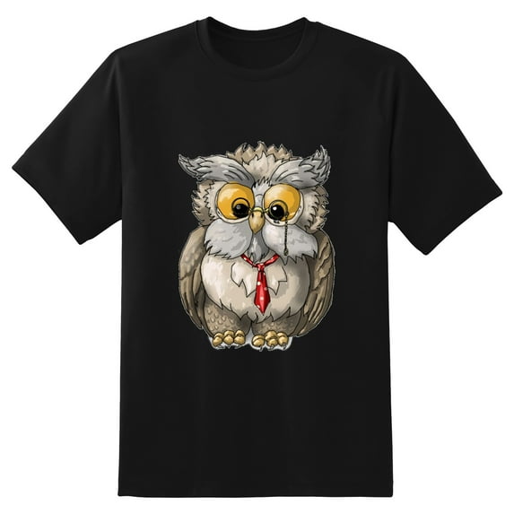 Large Tops For Men GraphicOwl (14) Printed Tees Summer Everyday Short-Sleeved T Shirts Black or White XS-5XL