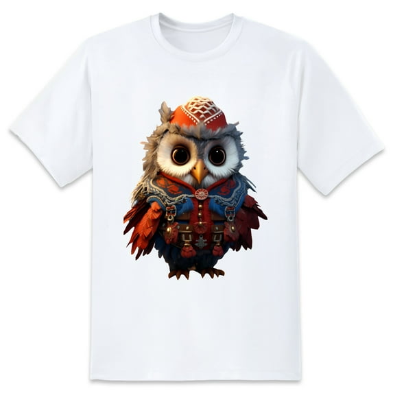 Large Tops For Men GraphicOwl (7) Printed Tees Summer Everyday Short-Sleeved T Shirts Black or White XS-5XL