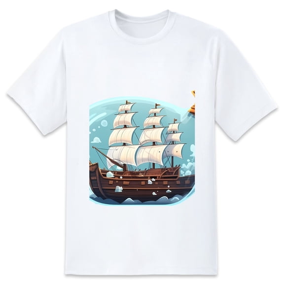 Large Tops For Men GraphicShip (3) Printed Tees Summer Everyday Short-Sleeved T Shirts Black or White XS-5XL
