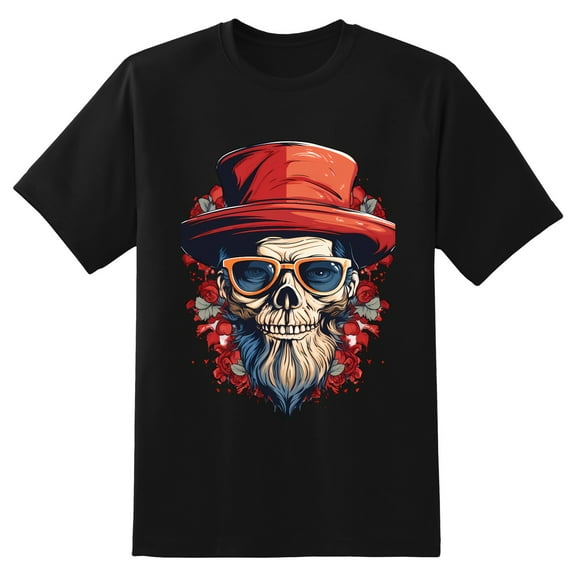 Large Tops For Men GraphicSkull (3) Printed Tees Summer Everyday Short-Sleeved T Shirts Black or White XS-5XL