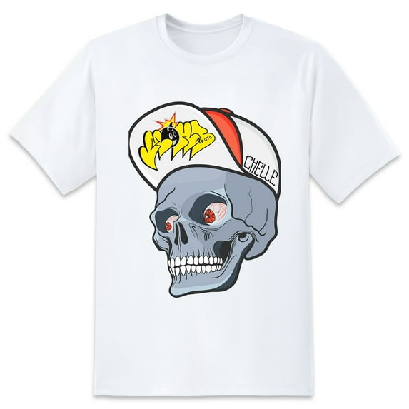 Large Tops For Men GraphicSkull (5) Printed Tees Summer Everyday Short-Sleeved T Shirts Black or White XS-5XL