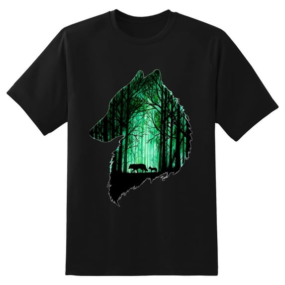 Large Tops For Men GraphicWolf (20) Printed Tees Summer Everyday Short-Sleeved T Shirts Black or White XS-5XL