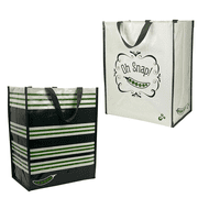 Large Tote Bag Eco Friendly Shopping Reusable Foldable Webbed Handles Water Resistant 2 Pack Exultimate