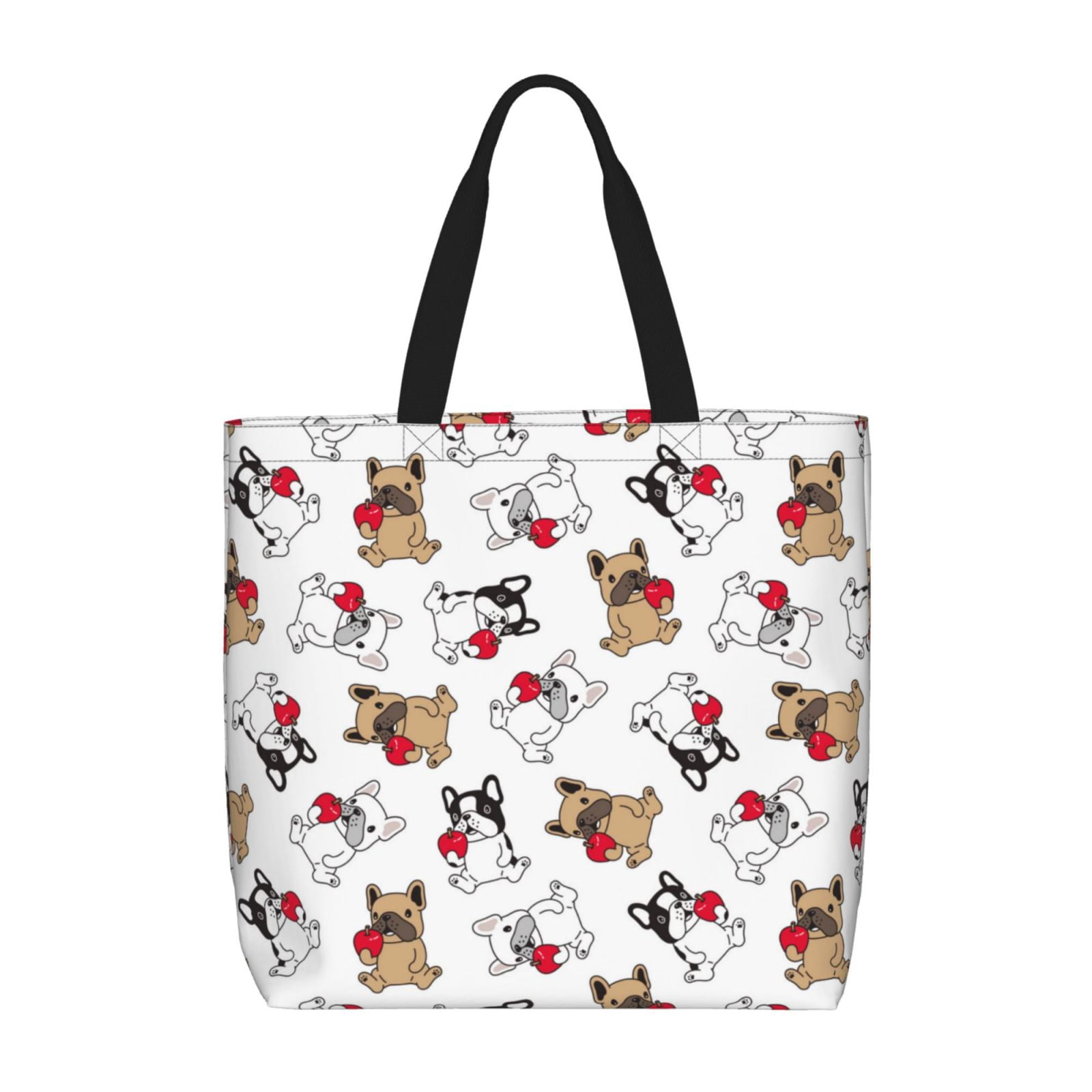 French Bulldog Beach Tote Bag - Natural Canvas, Reusable Shopping Bag, 2 Sizes, Durable & Washable - View #14