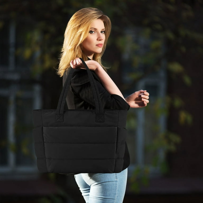 Large tote bag with pockets hot sale