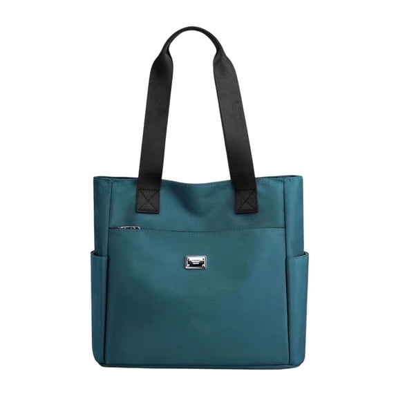 Large Tote Bag for Women Nylon Waterproof Shoulder Handbag with Zippered Compartment and A4 Folder Capacity