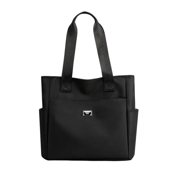 Large Tote Bag for Women Nylon Waterproof Shoulder Handbag with Zippered Compartment and A4 Folder Capacity