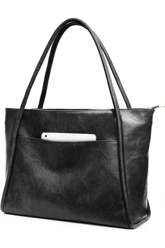 Large Tote Bag for Women Work with Zipper 16L Vegan Leather Ladies Travel Purses and Handbags
