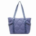thumbnail image 1 of Large Tote Bag for Women with Zipper, Lightweight Puffy Tote Bag Quilted Shoulder Bag Handbag for Travel, Work, Gym, 1 of 10