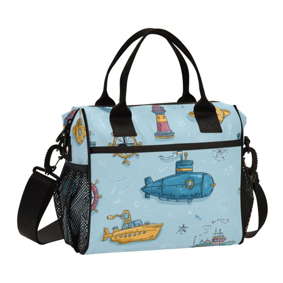 Large Tote Lunch Bag - Multi-Compartment Waterproof Portable Thermal Food Bag for Commute Office & Picnic Outings Submarines