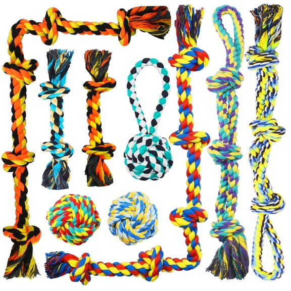 Large Tough Chew Toys for Aggressive Chewers Large Breed,Heavy Duty Dental Rope Toys Kit for Medium Dogs