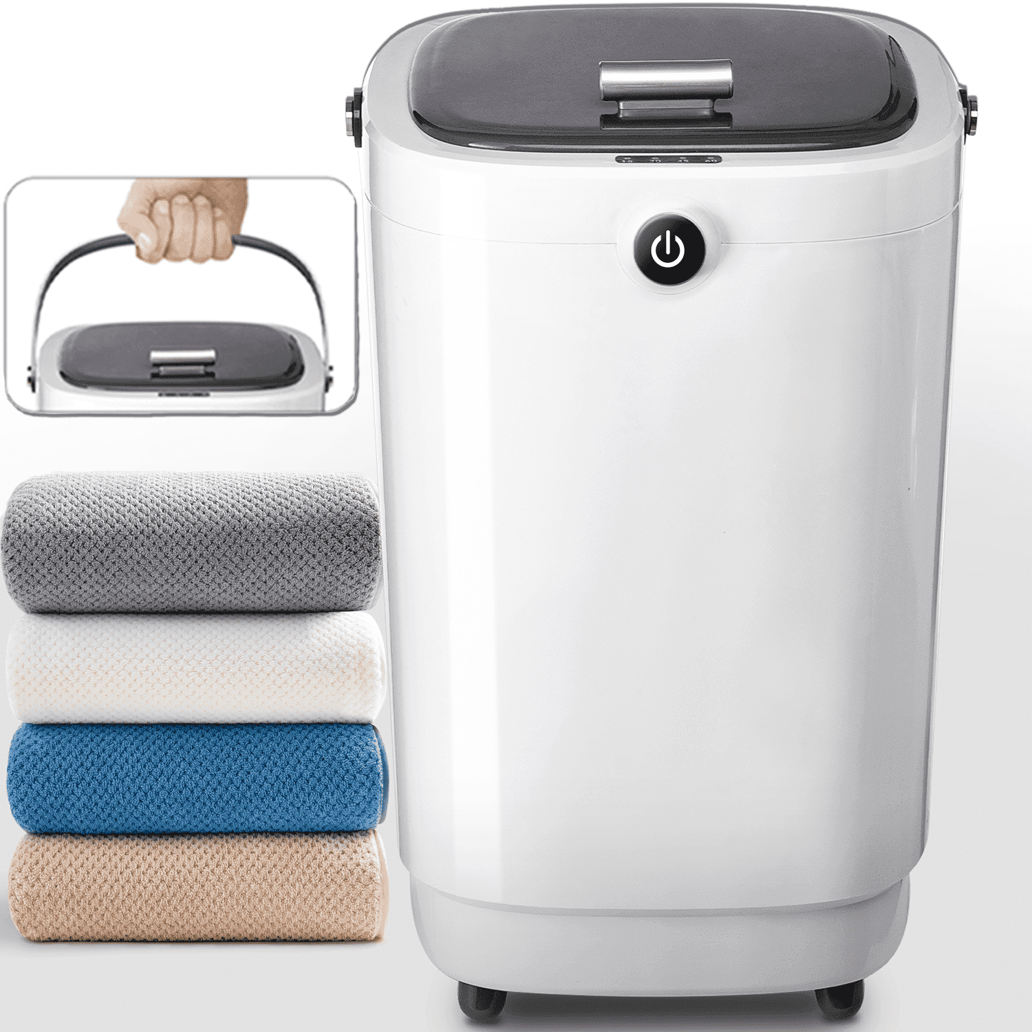 Towel Warmer for Bathroom, 22L Hot Towel Warmer Buckets Fits Up to Three 70"X80" Oversized Bathrobe, Spa Towel Warmers with 4 timers & Auto Shut Off - Bathrobe, Blanket, Toalla, Grey