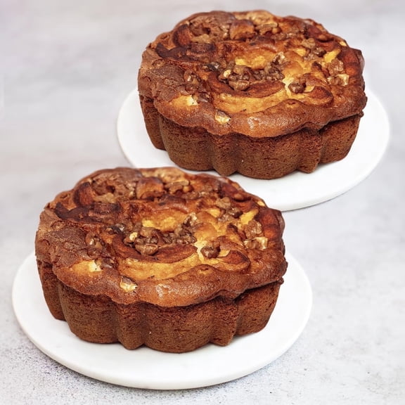 Large Traditional Apple Walnut Coffee Cake Buy One Get One 1/2 off - 3.1 lbs (2 Cakes)