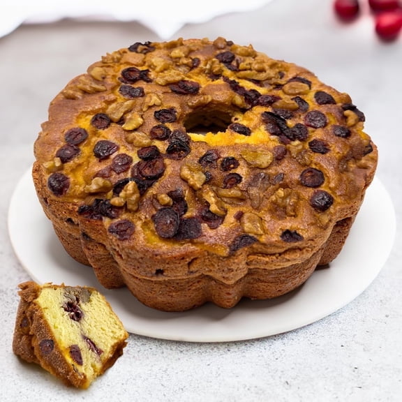 Large Traditional Cranberry Coffee Cake - 3.1 lb |Cinnamon Walnut Coffee Cake with Tangy Cranberries