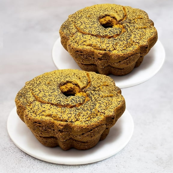 Large Traditional Lemon Poppy Seed Coffee Cake Buy One Get One 1/2 off - 3.1 lbs (2 Cakes)