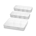 thumbnail image 1 of Large Translucent Desk Organizer Box, Multi Compartment Stackable Storage Case for Pens Markers Supplies, Clear Plastic Homework Organizer for Office Desk and Study Table, 1 of 6