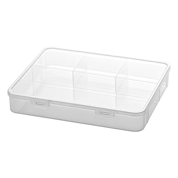 Large Translucent Desk Organizer Box, Multi Compartment Stackable Storage Case for Pens Markers Supplies, Clear Plastic Homework Organizer for Office Desk and Study Table