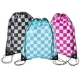 thumbnail image 1 of Large Transparent Checkerboard Drawstring Bags - 6 Pieces, 1 of 2