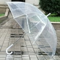 thumbnail image 1 of Large Transparent Clear Dome See Through Umbrella With White Handle New, 1 of 1