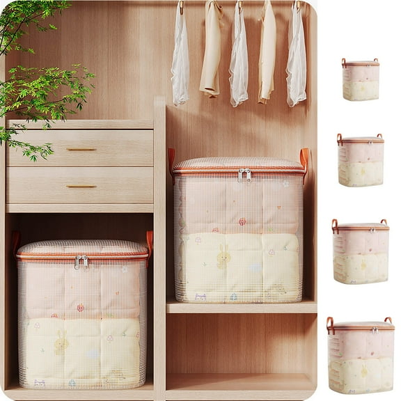 Large Transparent Quilt Storage Bag with Water-Resistant, Heavy-Duty Design for Moving and Household Organization (100L-210L)
