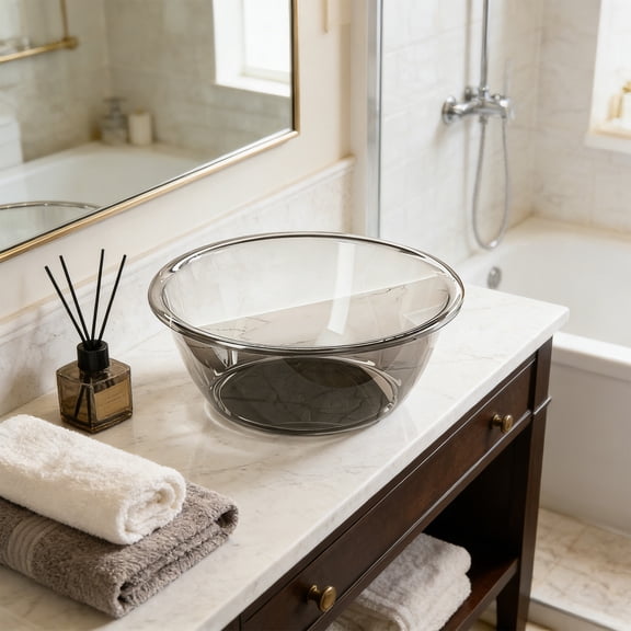 Large Transparent Wash Basin for Laundry, Household, Dormitory, and Foot Wash, Thickened Plastic Basin for Kitchen, Multi-Purpose Use