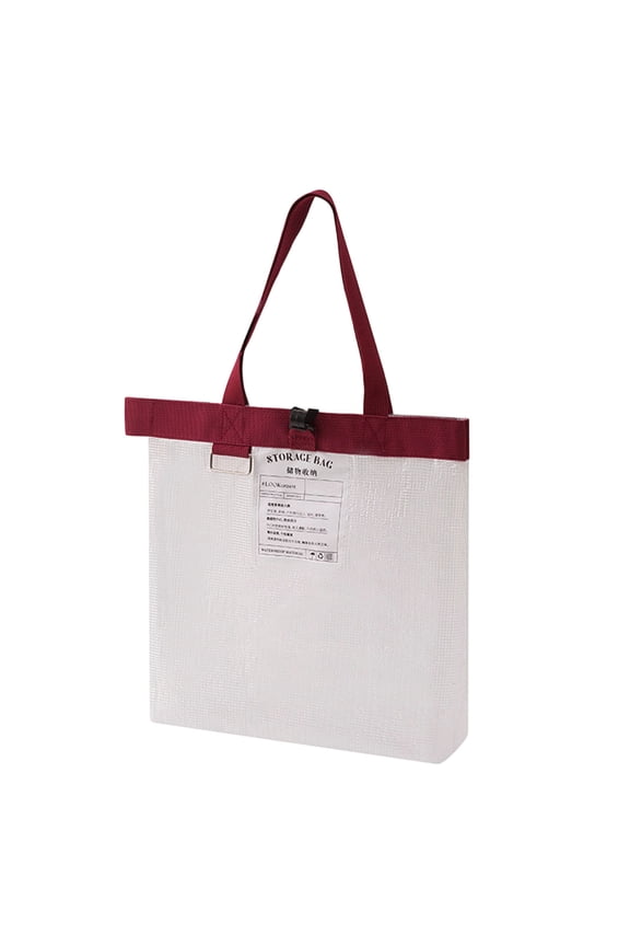 Large Transparent Waterproof Tote Bag, 20L Capacity, Clear Mesh Storage Organizer with TPU Window, Reinforced Handles & Zipper, Foldable for Dorm, Locker, Gym, or Travel Use