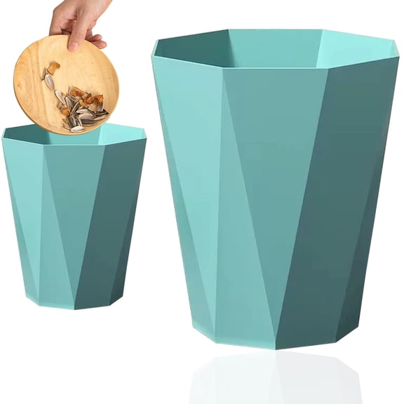 Large Trash Can - Garbage Bin Waste Basket - Home Kitchen Office Bathroom - Durable Plastic Rubbish Bin - Household Waste Container - Mint Green