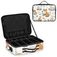 thumbnail image 1 of Large Travel Artist Makeup Bag With Adjustable Dividers &12 Brush Slots Portable Cosmetic Organizer Foxes and Bunnies, 1 of 7